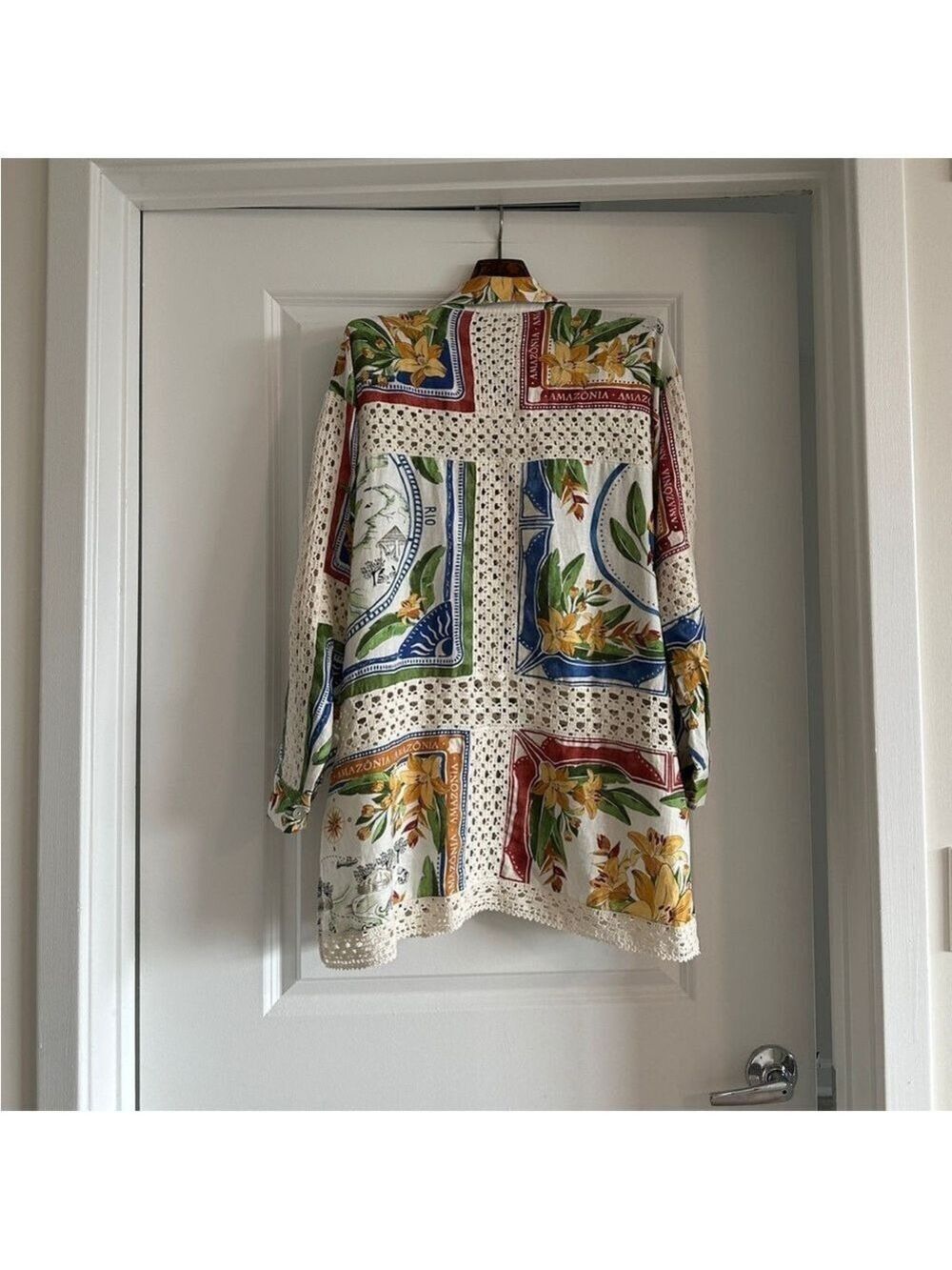 Farm Rio Tropical Destination Crochet Shirt - Picture 8 of 8